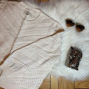 LOFT Chevron Knit Cream Sweater